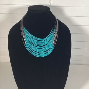 PENDANTS Necklace, Minimalist Golden Blue Denise Hypoallergenic N…